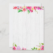 Chic Hete Luchtballon Baby Girl Douche Uitnodiging (Achterkant)