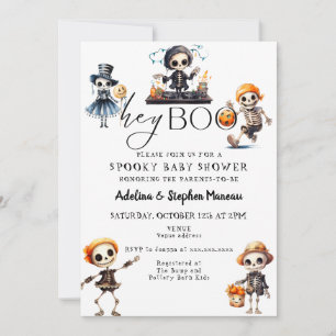 Chic Hey Boo Halloween Spooky Kostuum Baby shower Kaart