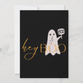 Chic Hey Boo Halloween Spooky Kostuum Baby shower Kaart (Achterkant)