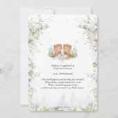 Chic High Tea Party Twins Baby shower Teddy Bears Kaart (Achterkant)