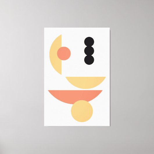 Chic Hip Abstract Red Sun Black Moon Fusion Art Canvas Afdruk (Voorkant)