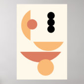 Chic Hip Abstract Red Sun Black Moon Fusion Art Poster (Voorkant)