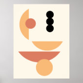 Chic Hip Abstract Red Sun Black Moon Fusion Art Poster (Voorkant)
