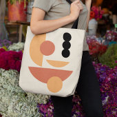 Chic Hip Abstract Red Sun Black Moon Fusion Art Tote Bag