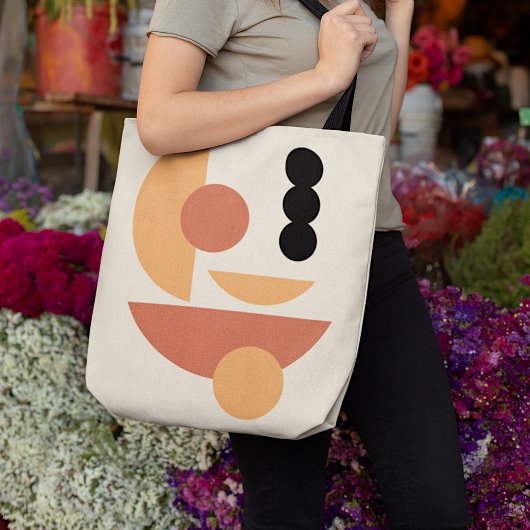 Chic Hip Abstract Red Sun Black Moon Fusion Art Tote Bag