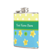 Chic Hip Flask to Personalize: Primroses, Polkas Heupfles (Links)