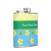 Chic Hip Flask to Personalize: Primroses, Polkas Heupfles (Rechts)