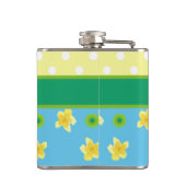 Chic Hip Flask to Personalize: Primroses, Polkas Heupfles (Achterkant)