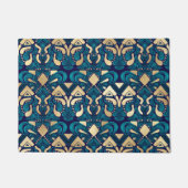 Chic Hipster Gold Emerald Blue Tribal Artsy Damask Deurmat (Voorkant)
