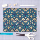 Chic Hipster Gold Emerald Blue Tribal Artsy Damask Tissuepapier (Craft)