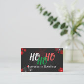 Chic HO Grey Red Black Snowflakes kerstkerstkerstk Informatiekaartje (Staand voorkant)