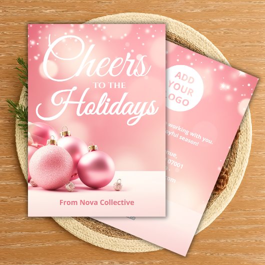 Chic Holiday Card | Custom Business Message Feestdagenkaart
