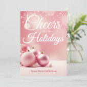 Chic Holiday Card | Custom Business Message Feestdagenkaart (Staand voorkant)