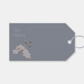 Chic Holiday Dit is het seizoen Dusty Blue Copper Cadeaulabel (Voorkant (Horizontaal))