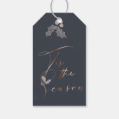 Chic Holiday Dit is het seizoen Dusty Blue Copper Cadeaulabel (Achterkant)