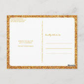 Chic Holiday Foto script Gold Red Kerstmis Briefkaart (Achterkant)