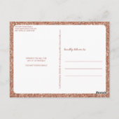 Chic Holiday Foto Script Roos Gold Blue Kerstmis Briefkaart (Achterkant)