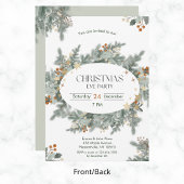 Chic Holiday Greenery Kerstavond Party Kaart