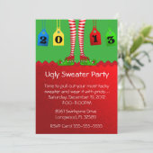 Chic Holiday/Kerstdag Ugly Sweater Party Kaart (Staand voorkant)