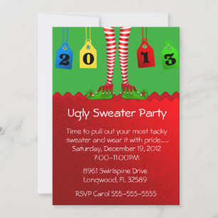 Chic Holiday/Kerstdag Ugly Sweater Party Kaart