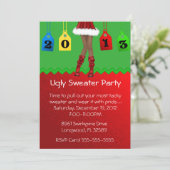 Chic Holiday/Kerstfeest Ugly Sweater Party Kaart (Staand voorkant)