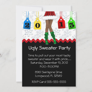 Chic Holiday/Kerstfeest Ugly Sweater Party Kaart