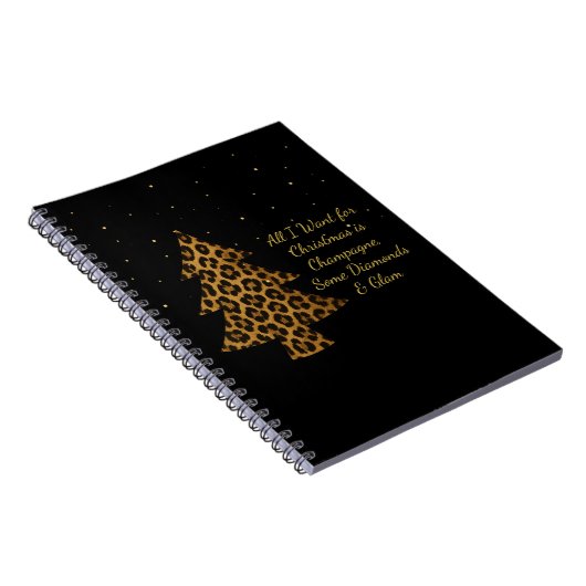 Chic Holiday Leopard Tree D  Spiral Photo Notebook Notitieboek (Rechterzijde)