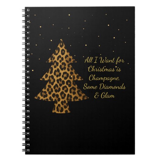 Chic Holiday Leopard Tree D  Spiral Photo Notebook Notitieboek (Voorkant)