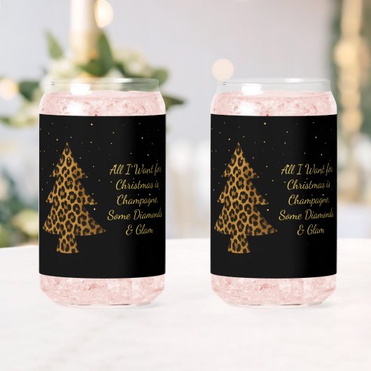 Chic Holiday Leopard Tree Design Blikvorm Glas (Insitu (Huwelijk))