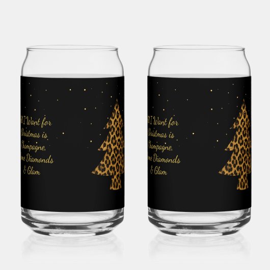 Chic Holiday Leopard Tree Design Blikvorm Glas (Links)