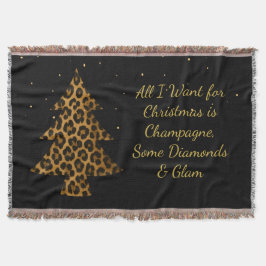 Chic Holiday Leopard Tree Design Deken