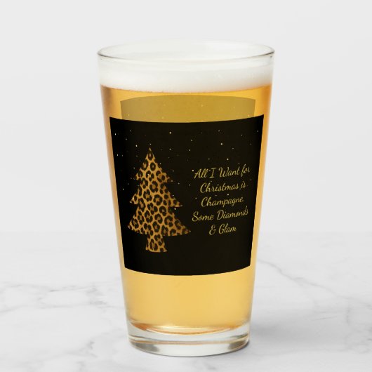 Chic Holiday Leopard Tree Design Glas (Voorkant gevuld)