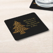 Chic Holiday Leopard Tree Design Kartonnen Onderzetters (Schuin)