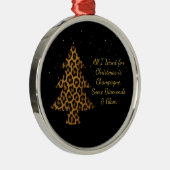 Chic Holiday Leopard Tree Design Metalen Ornament (Rechts)