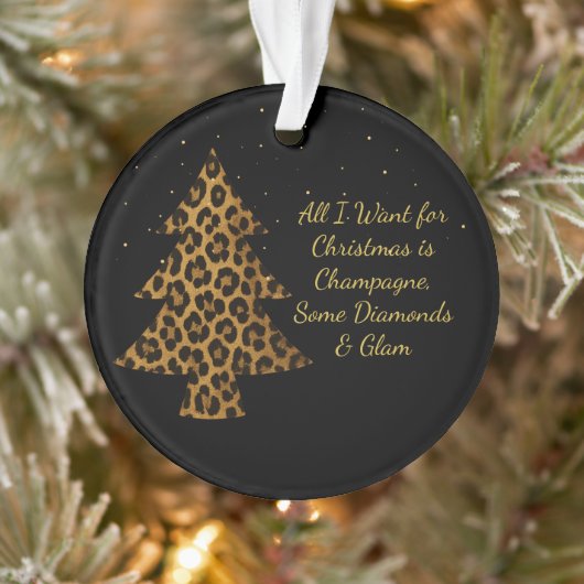 Chic Holiday Leopard Tree Design  Ornament (Boom)