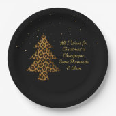 Chic Holiday Leopard Tree Design Papieren Bordje (Voorkant)
