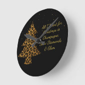 Chic Holiday Leopard Tree Design Ronde Klok (Hoek)