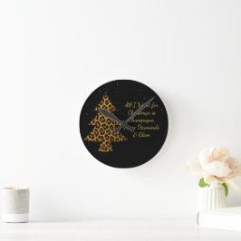 Chic Holiday Leopard Tree Design Ronde Klok