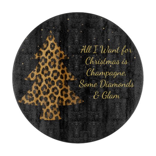 Chic Holiday Leopard Tree Design Snijplank (Voorkant)