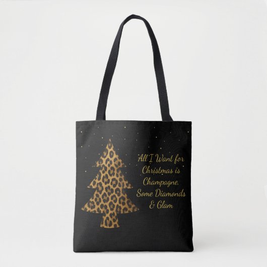 Chic Holiday Leopard Tree Design Tote Bag (Voorkant)