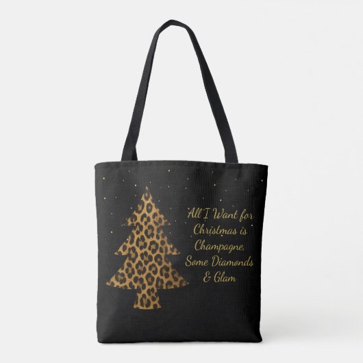 Chic Holiday Leopard Tree Design Tote Bag (Achterkant)