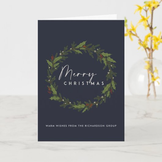 CHIC HOLLY BERRY KRANS KERST KAART (Gele Bloem)