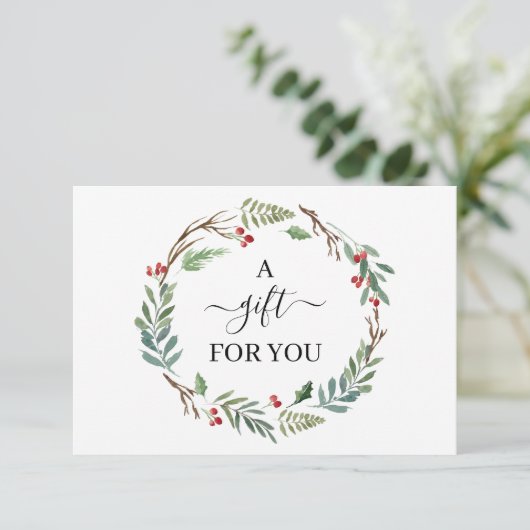 Chic Holly Berry & Leaves Wreatft Certificate (Staand voorkant)