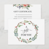 Chic Holly Berry & Leaves Wreatft Certificate (Voorkant / Achterkant)