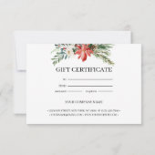 Chic Holly Berry & Leaves Wreath Gift Certificate (Achterkant)