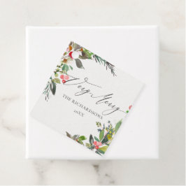 Chic Holly Berry Pine Zeer prettig kerstLijst Bedankjes Labels