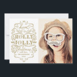 Chic Holly Jolly Christmas Feestdagen Fotokaarten Feestdagenkaart<br><div class="desc">Elegant, modern Christmas fotocars featuring your favorite familiy foto. Illustrated with beige gold flourishes, swirls and vintage typography style on a white background. Fancy and stylish, it reads "Have a Holly Jolly Christmas" with a modern fancy script. Send the warmwishes to family and friends with this lovely card. ***PLEASE NOTE...</div>