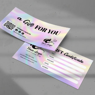 Chic holografisch kapsalon logo cadeaubon
