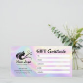 Chic holografisch kapsalon logo cadeaubon (Staand voorkant)
