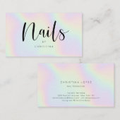 Chic holografische regenboog eenhoorn nagels scrip visitekaartje (Voorkant / Achterkant)